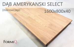 Blat do biurka drewno dąb amerykański select 1600x800x40